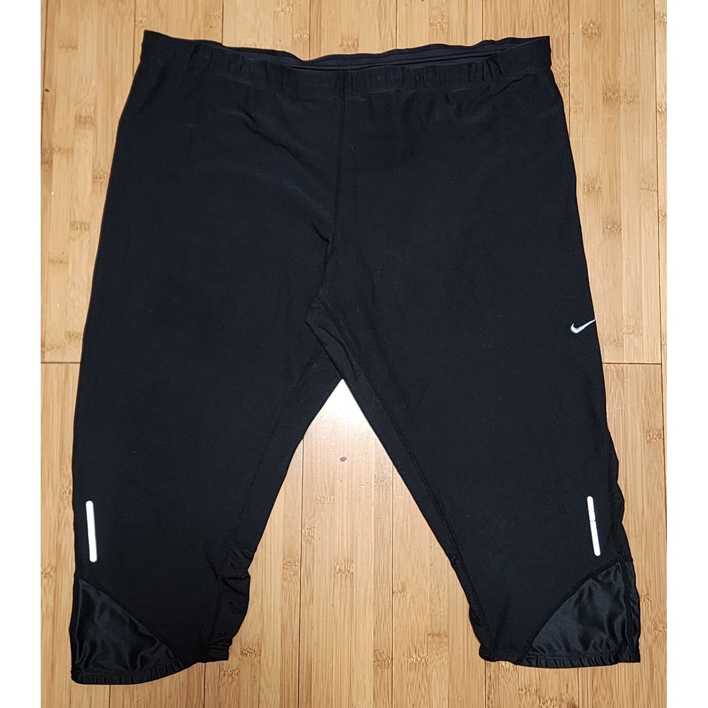 Nike Dri-FIT Womens 3X Leggings Black Cropped Activewear Pants 387334-010